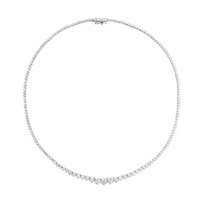 Diamond necklace on a white background