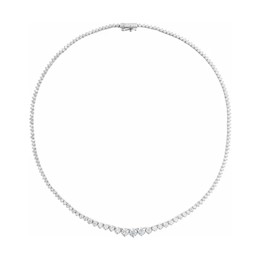 Diamond necklace on a white background
