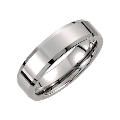 Tungsten Beveled Edge Band
