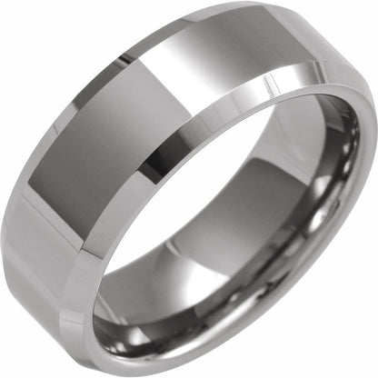Tungsten Beveled Edge Band