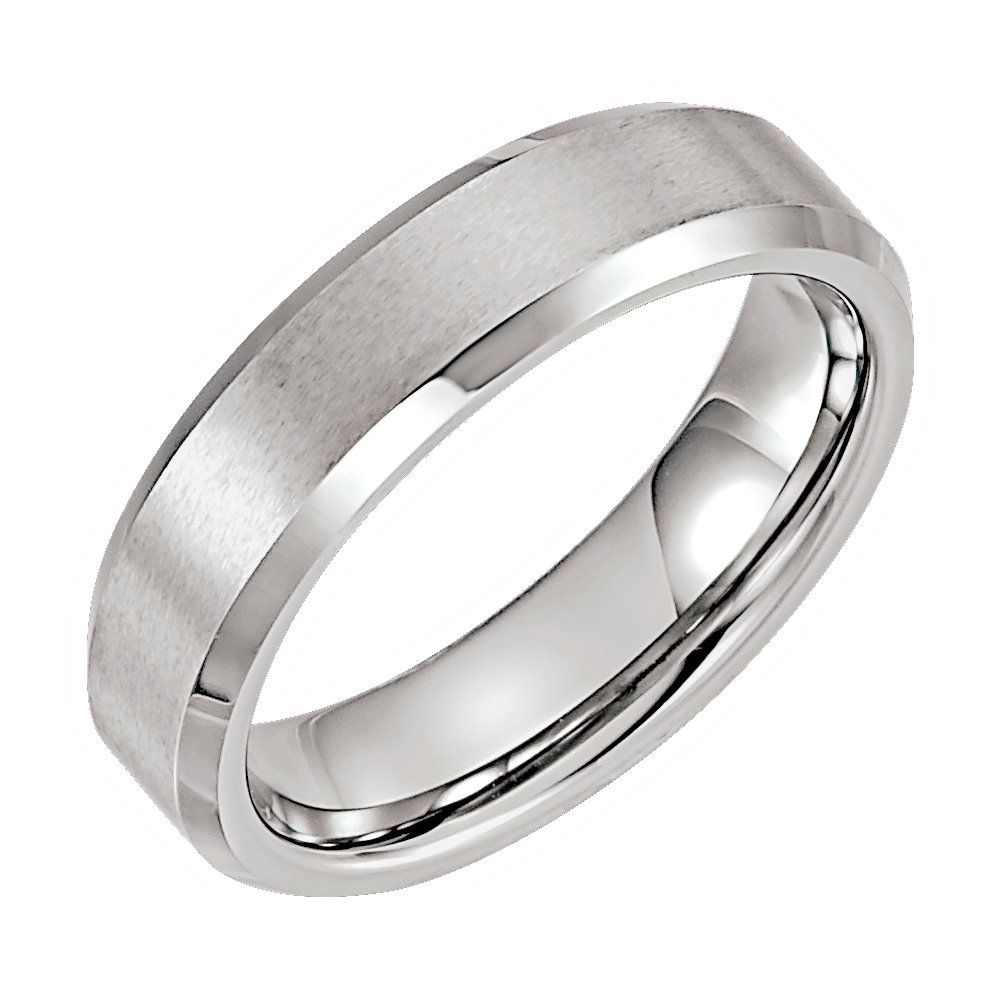 Tungsten Beveled Edge Band