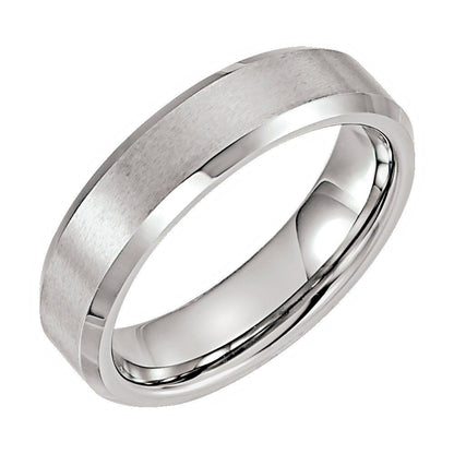 Tungsten Beveled Edge Band