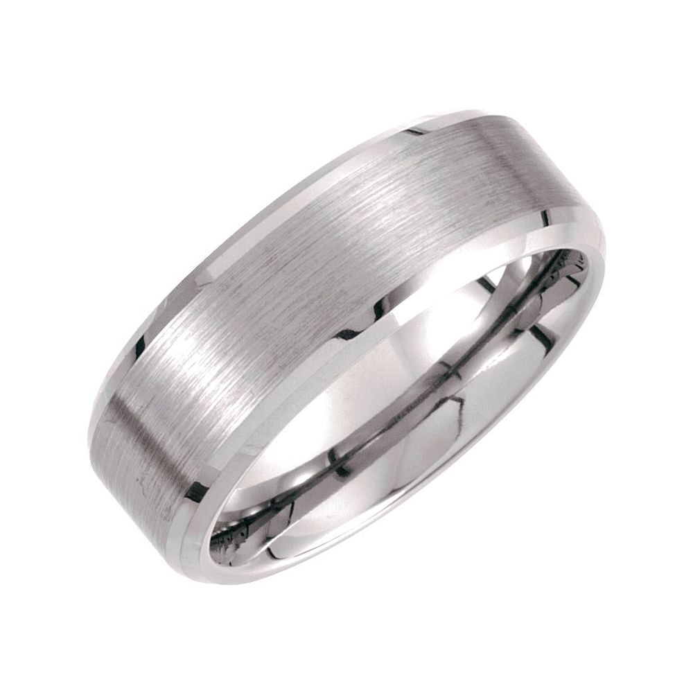 Tungsten Beveled Edge Band