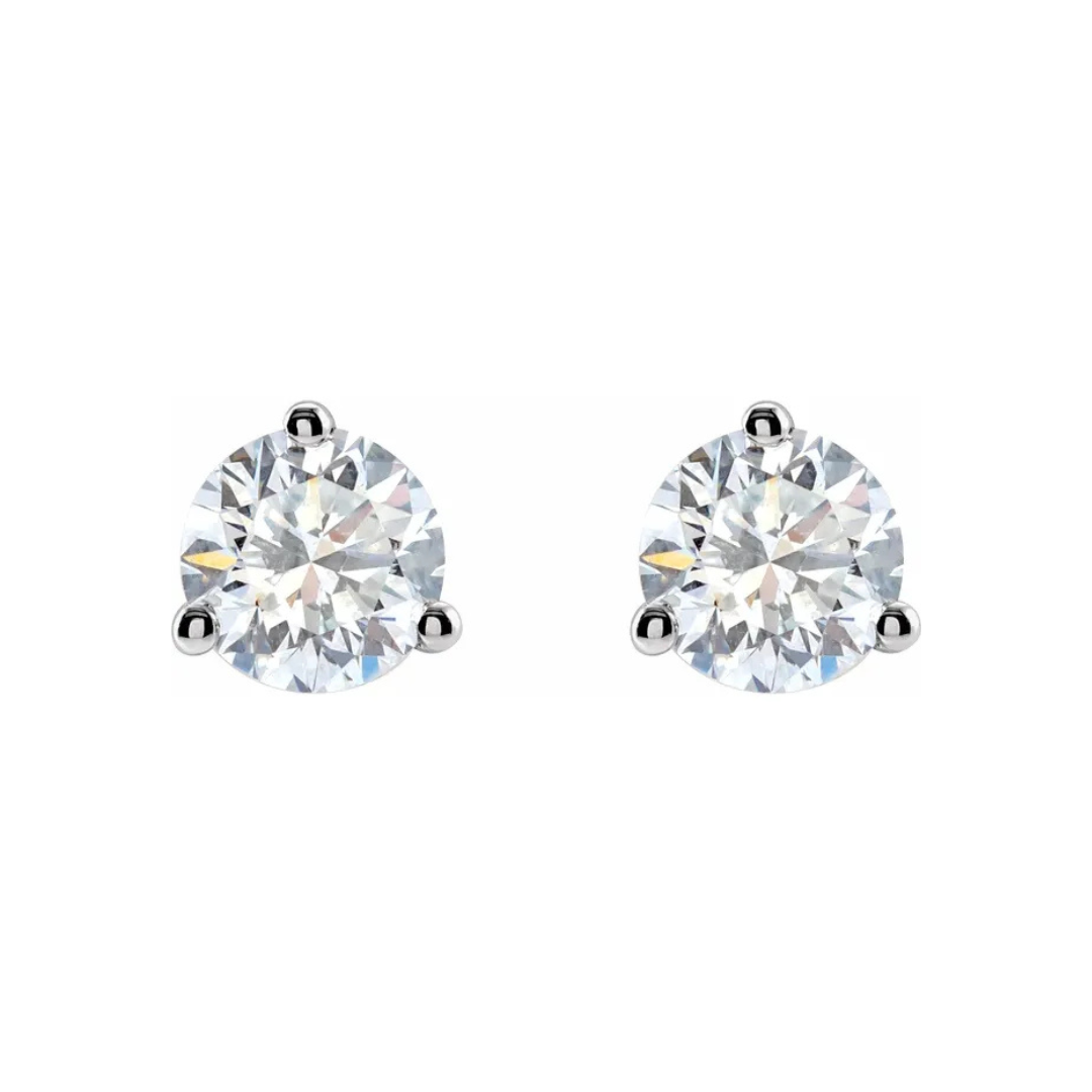 Three Prong Martini Diamond Studs