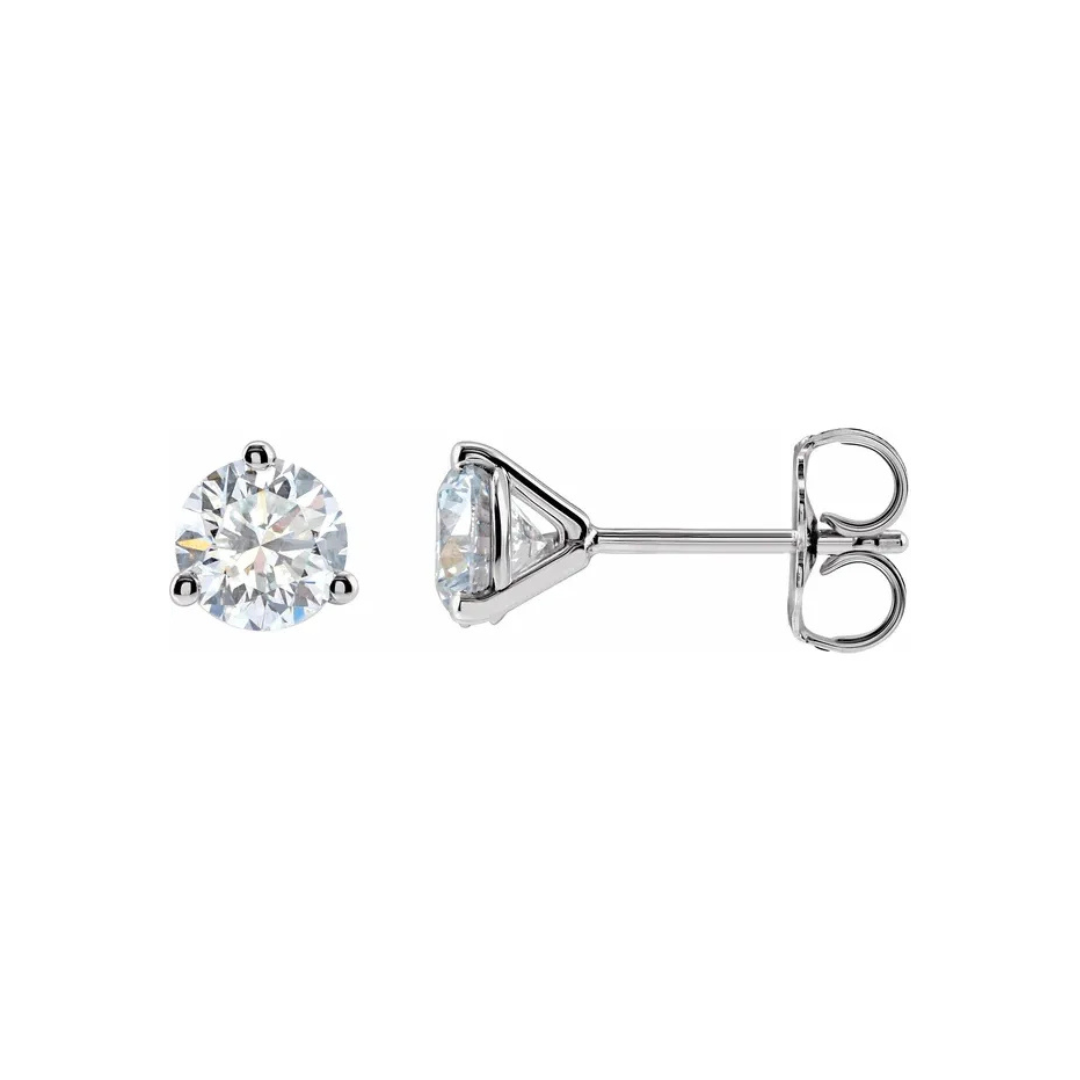 Three Prong Martini Diamond Studs