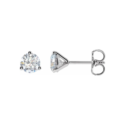 Three Prong Martini Diamond Studs