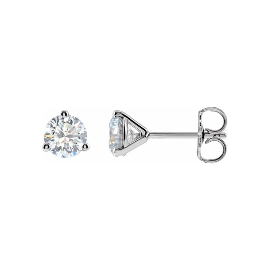 Three Prong Martini Diamond Studs