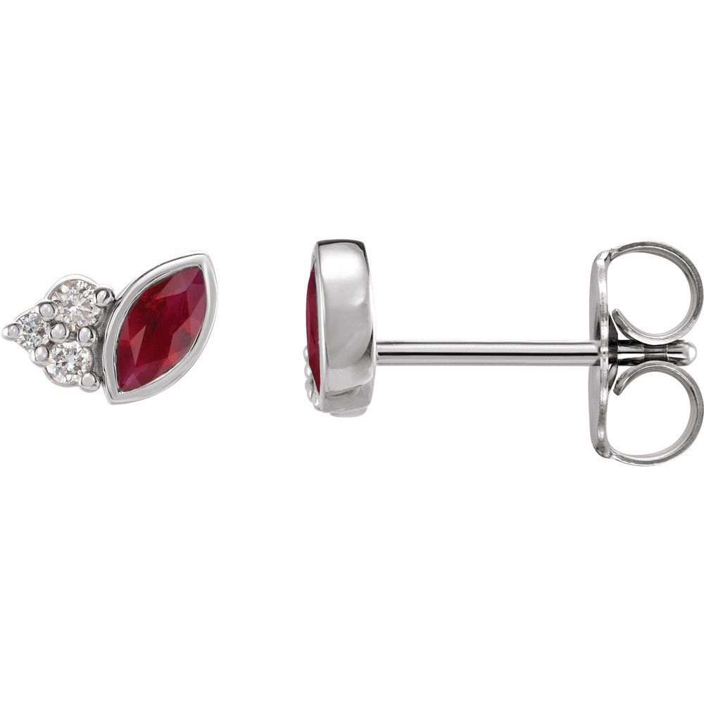 Offset Marquise Studs