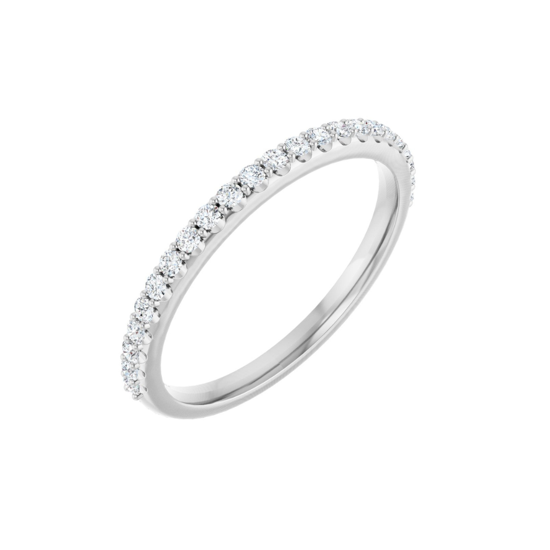 Diamond Band in White Gold on a white background