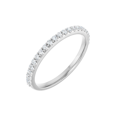 Diamond Band in White Gold on a white background