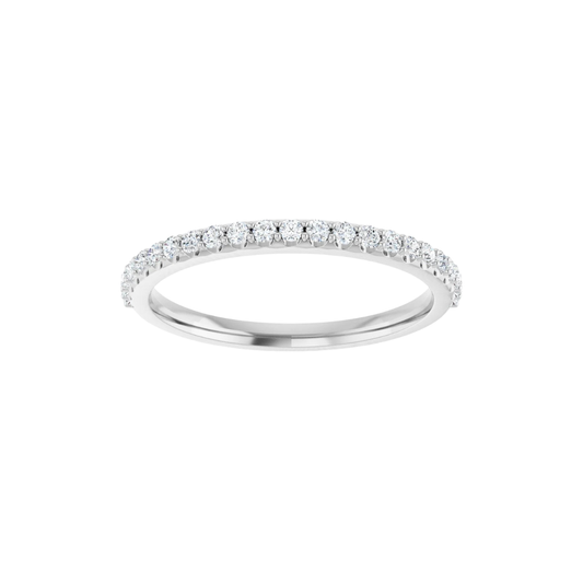 Diamond Band in White Gold on a white background
