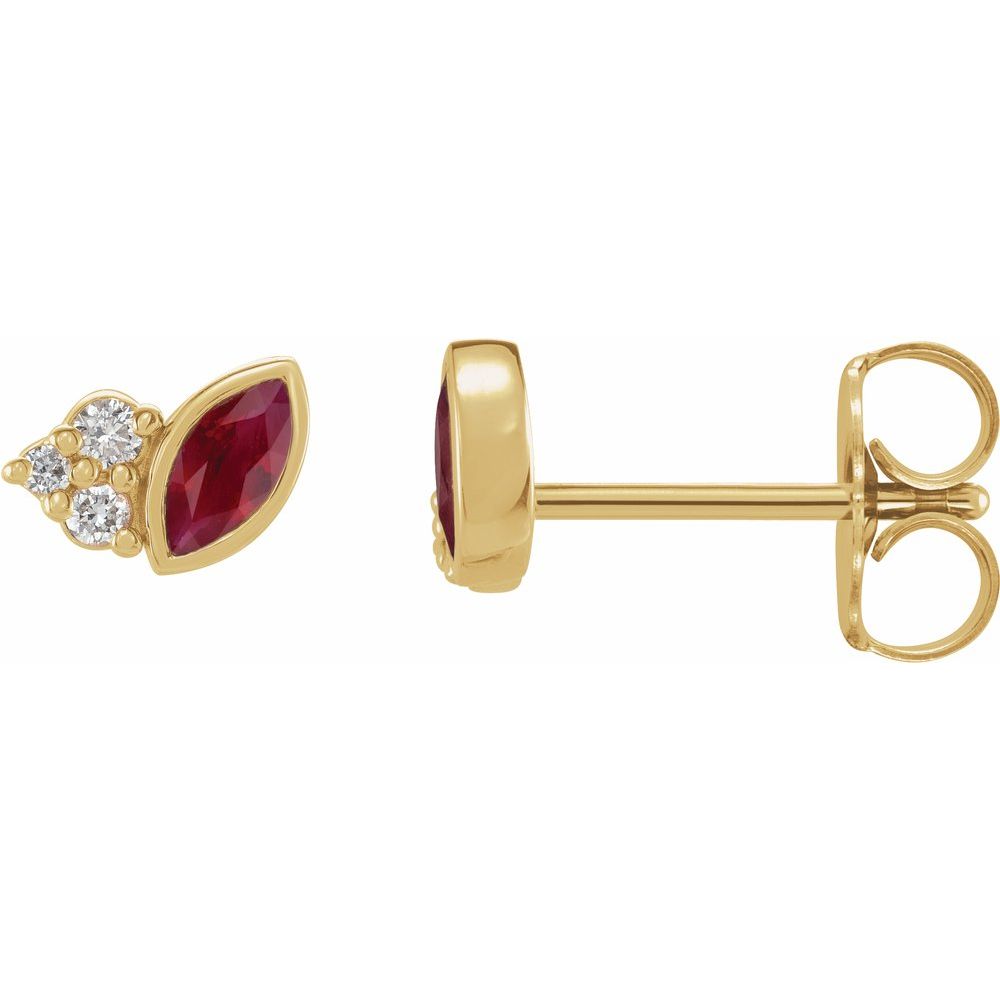 Offset Marquise Studs